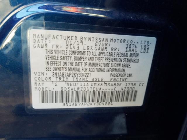 2019 NISSAN SENTRA SR 3N1AB7AP2KY304221