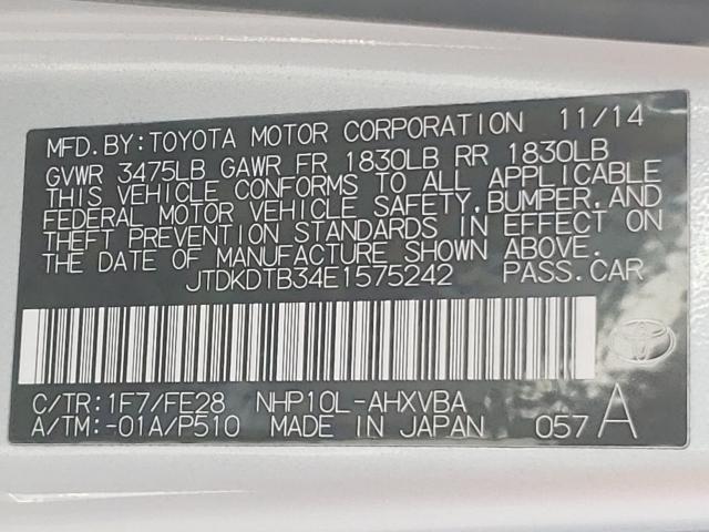 2014 TOYOTA PRIUS C JTDKDTB34E1575242
