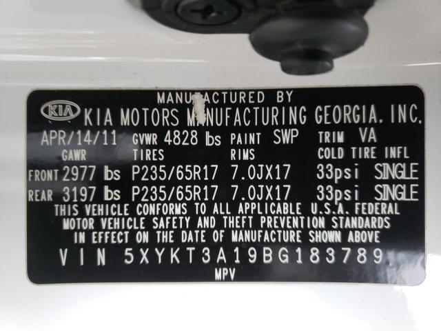 2011 KIA SORENTO BA 5XYKT3A19BG183789