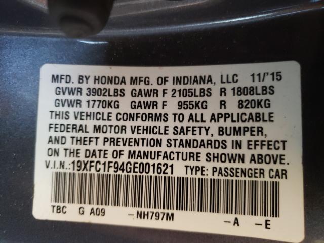 2016 HONDA CIVIC TOUR 19XFC1F94GE001621