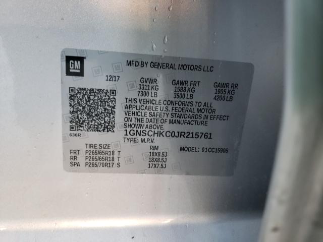 2018 CHEVROLET SUBURBAN C 1GNSCHKC0JR215761