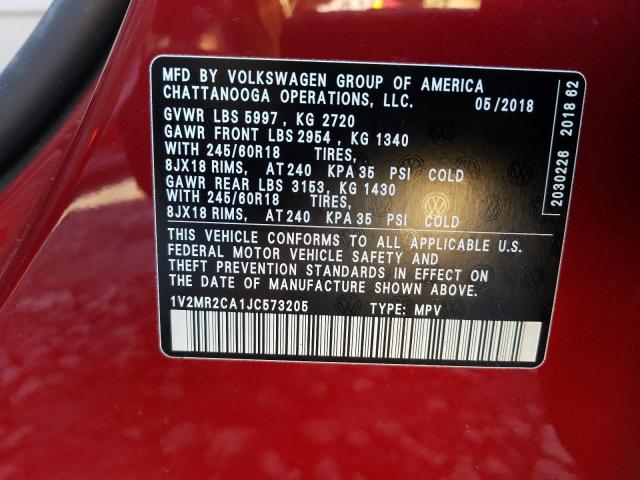 2018 VOLKSWAGEN ATLAS SEL 1V2MR2CA1JC573205