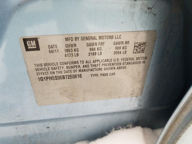 2011 CHEVROLET CRUZE LTZ 1G1PH5S96B7260616