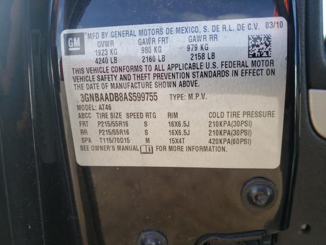 2010 CHEVROLET HHR LS 3GNBAADB8AS599755