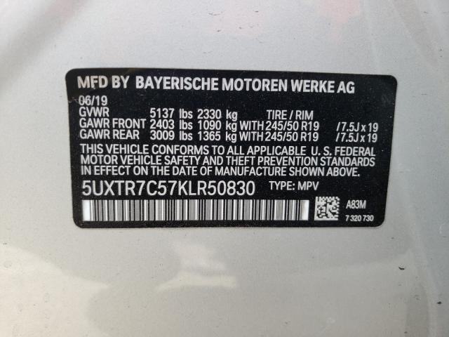 2019 BMW X3 3.0I 5UXTR7C57KLR50830