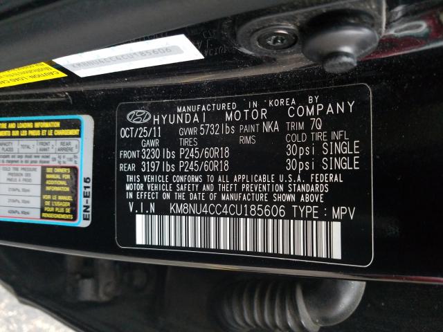 2012 HYUNDAI VERACRUZ G KM8NU4CC4CU185606