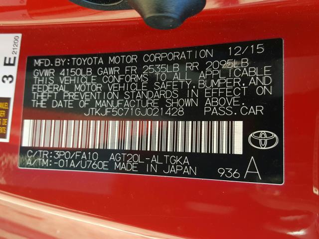 2016 TOYOTA SCION TC JTKJF5C71GJ021428