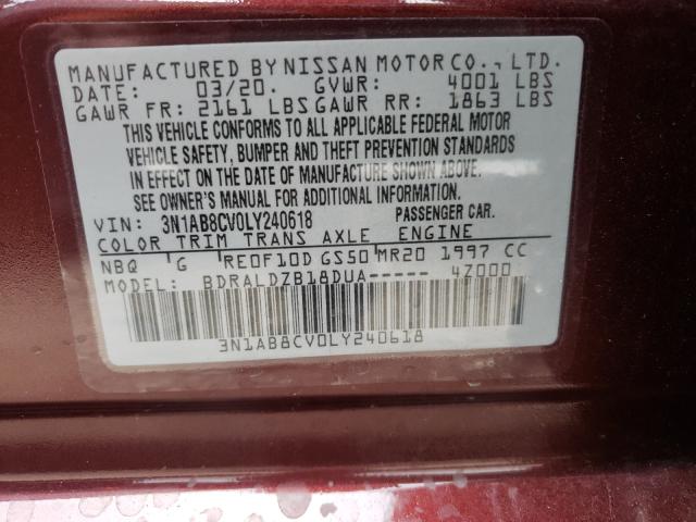 2020 NISSAN SENTRA SV 3N1AB8CV0LY240618