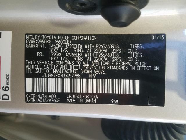 2013 LEXUS GX 460 JTJBM7FX7D5057988