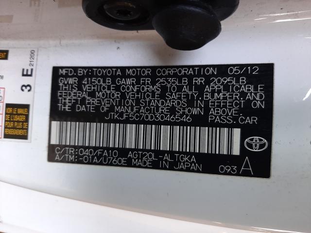 2013 TOYOTA SCION TC JTKJF5C70D3046546