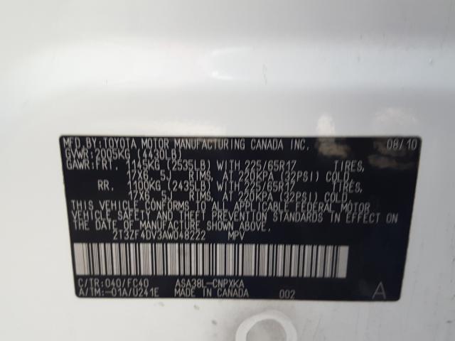 2010 TOYOTA RAV4 - 2T3ZF4DV3AW048222