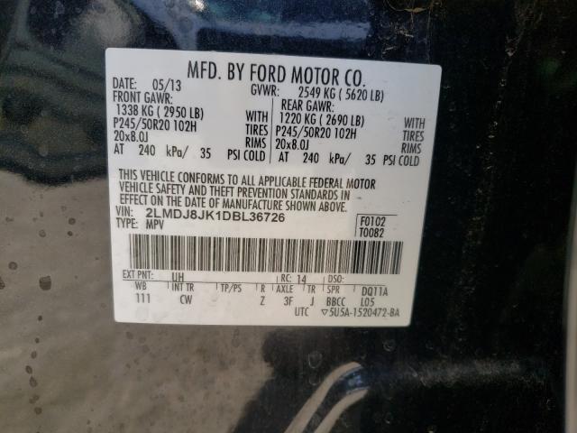 2013 LINCOLN MKX 2LMDJ8JK1DBL36726
