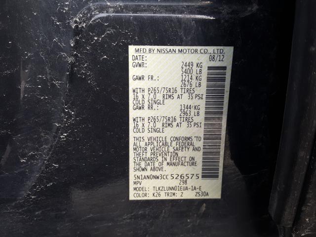 2012 NISSAN XTERRA OFF 5N1AN0NW3CC526575