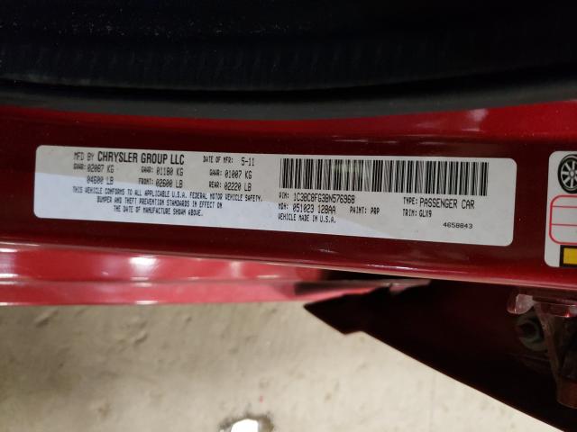 2011 CHRYSLER 200 1C3BC8FG3BN576968