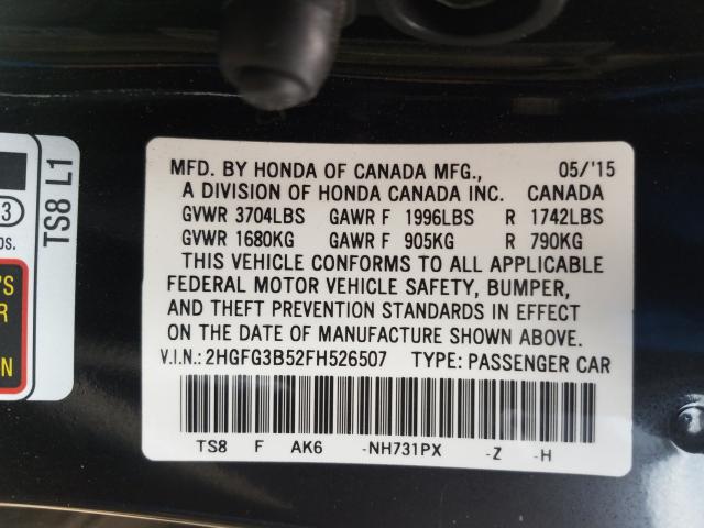 2015 HONDA CIVIC LX - 2HGFG3B52FH526507