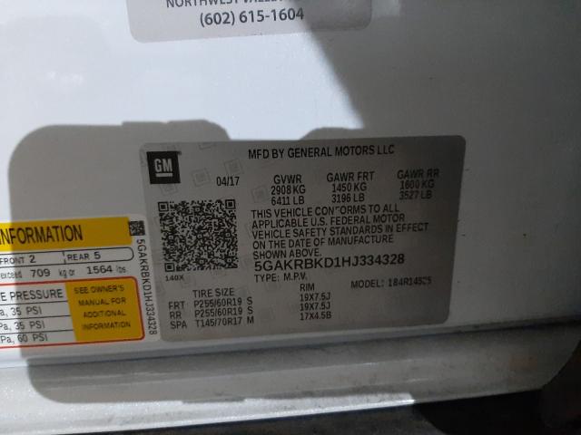 2017 BUICK ENCLAVE 5GAKRBKD1HJ334328