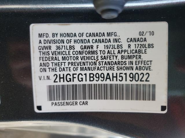 2010 HONDA CIVIC EXL 2HGFG1B99AH519022