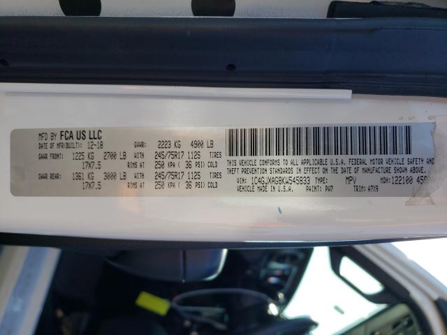 2019 JEEP WRANGLER S 1C4GJXAG8KW545833