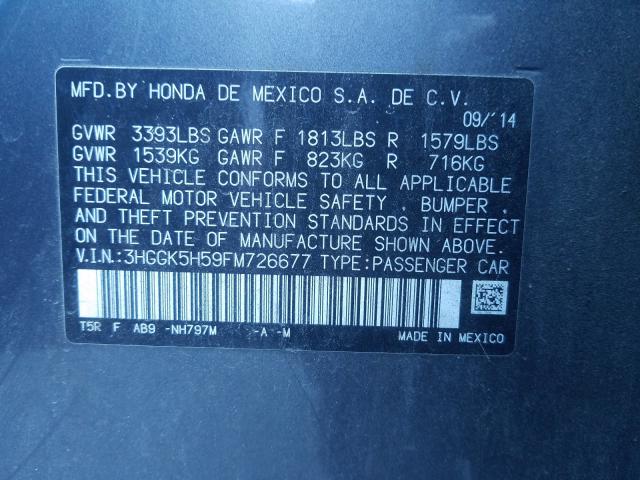 2015 HONDA FIT LX 3HGGK5H59FM726677