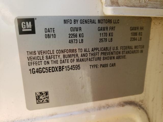 2011 BUICK LACROSSE C 1G4GC5EDXBF154595