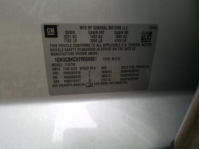 2015 CHEVROLET TAHOE C150 1GNSCBKCXFR566861