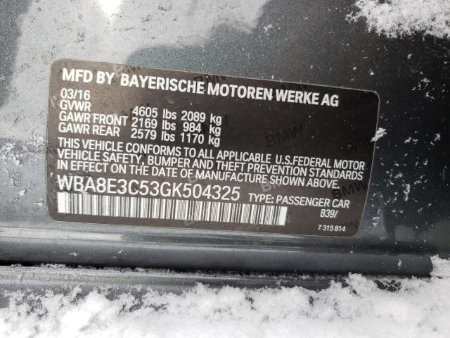 2016 BMW 328 XI SUL WBA8E3C53GK504325
