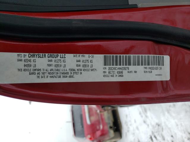 2010 DODGE CHARGER RA 2B3CA9CV4AH239278