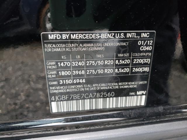2012 MERCEDES-BENZ GL 450 4MA 4JGBF7BE7CA782560