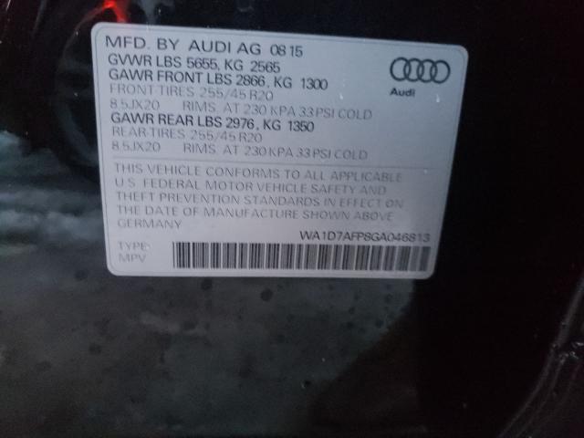 2016 AUDI Q5 PREMIUM WA1D7AFP8GA046813