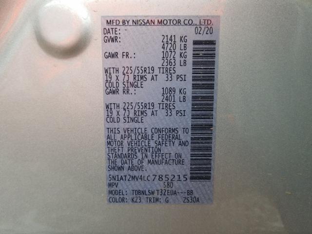 2020 NISSAN ROGUE S 5N1AT2MV4LC785215