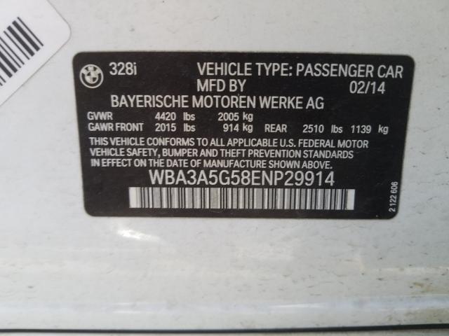 2014 BMW 328 I WBA3A5G58ENP29914