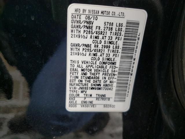 2011 INFINITI FX50 JN8BS1MW9BM170042