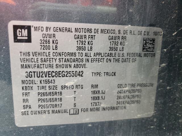 2014 GMC SIERRA K15 3GTU2VEC8EG255042