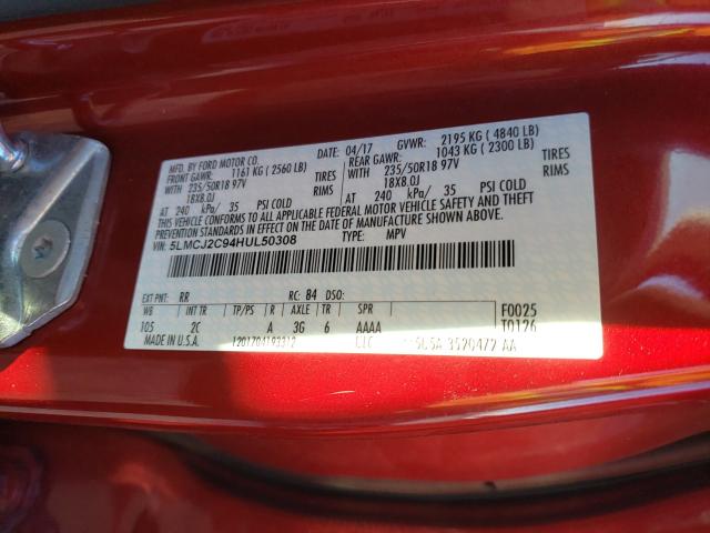2017 LINCOLN MKC SELECT 5LMCJ2C94HUL50308