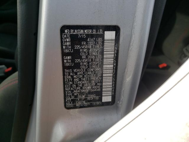 2015 NISSAN JUKE S JN8AF5MV5FT564048