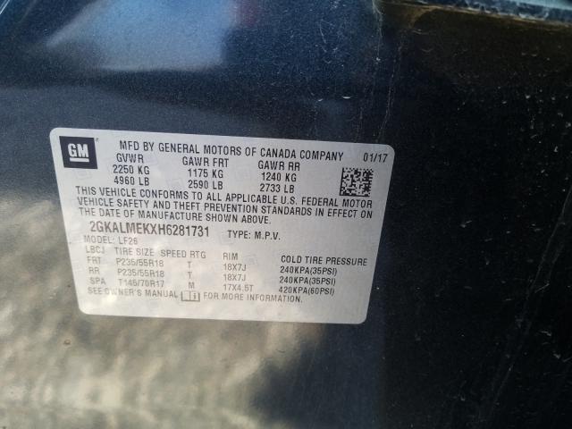 2017 GMC TERRAIN SL 2GKALMEKXH6281731