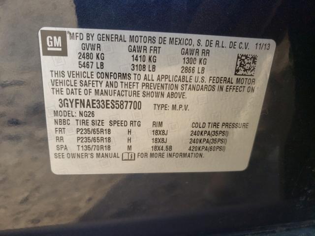 2014 CADILLAC SRX 3GYFNAE33ES587700