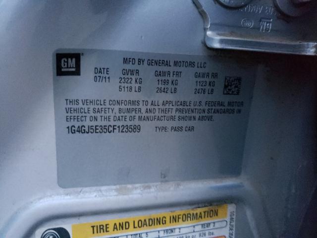 2012 BUICK LACROSSE T 1G4GJ5E35CF123589
