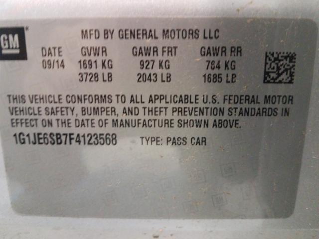 2015 CHEVROLET SONIC LTZ 1G1JE6SB7F4123568