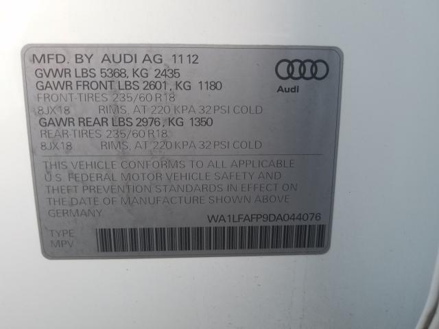 2013 AUDI Q5 PREMIUM WA1LFAFP9DA044076