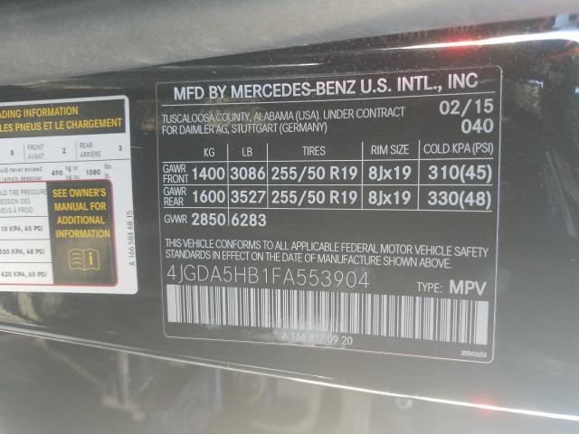 2015 MERCEDES-BENZ ML 350 4MA 4JGDA5HB1FA553904
