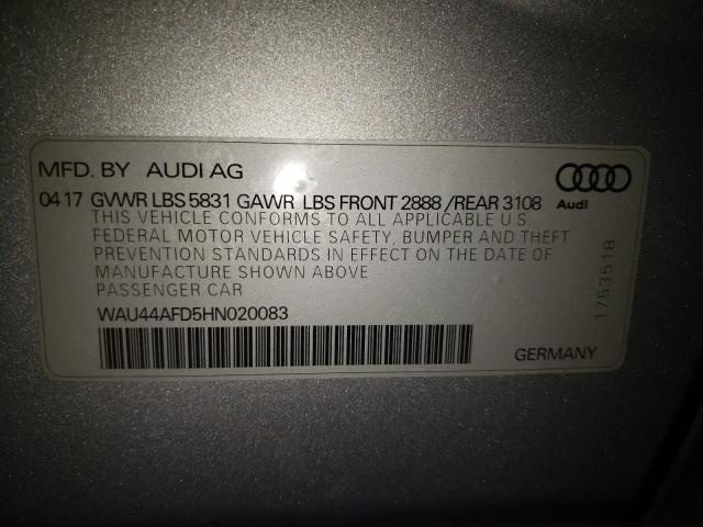 2017 AUDI A8 L QUATT WAU44AFD5HN020083