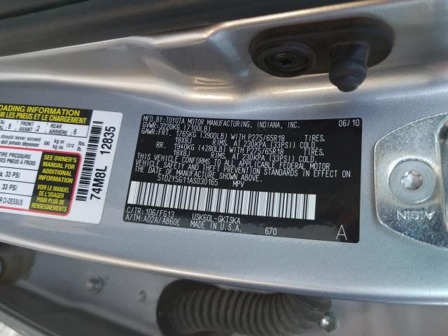 2010 TOYOTA SEQUOIA SR 5TDZY5G11AS030165