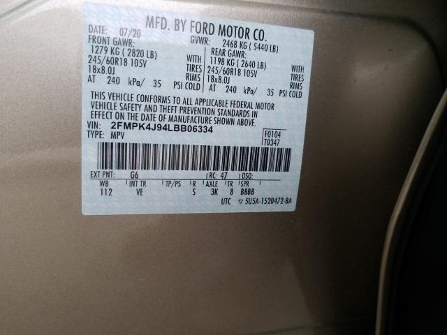 2020 FORD EDGE SEL 2FMPK4J94LBB06334