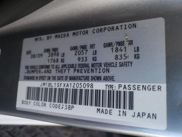 2010 MAZDA 3 JM1BL1SFXA1205098