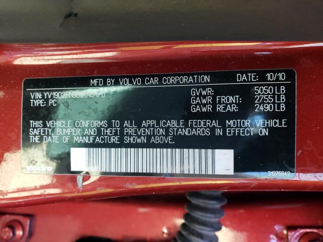 2011 VOLVO S60 T6 YV1902FH9B2013170