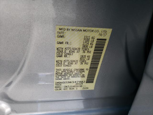 2017 NISSAN TITAN SV 1N6AA1E53HN547982