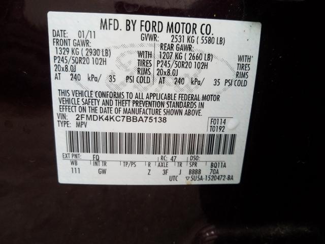 2011 FORD EDGE LIMIT 2FMDK4KC7BBA75138