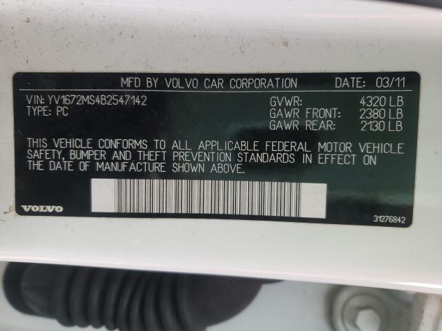 2011 VOLVO S40 T5 YV1672MS4B2547142