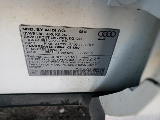 2018 AUDI Q5 PREMIUM WA1BNAFY7J2233662